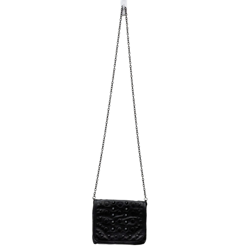 BCBGMaxAzria Black Leather Studded Chain Crossbody Bag